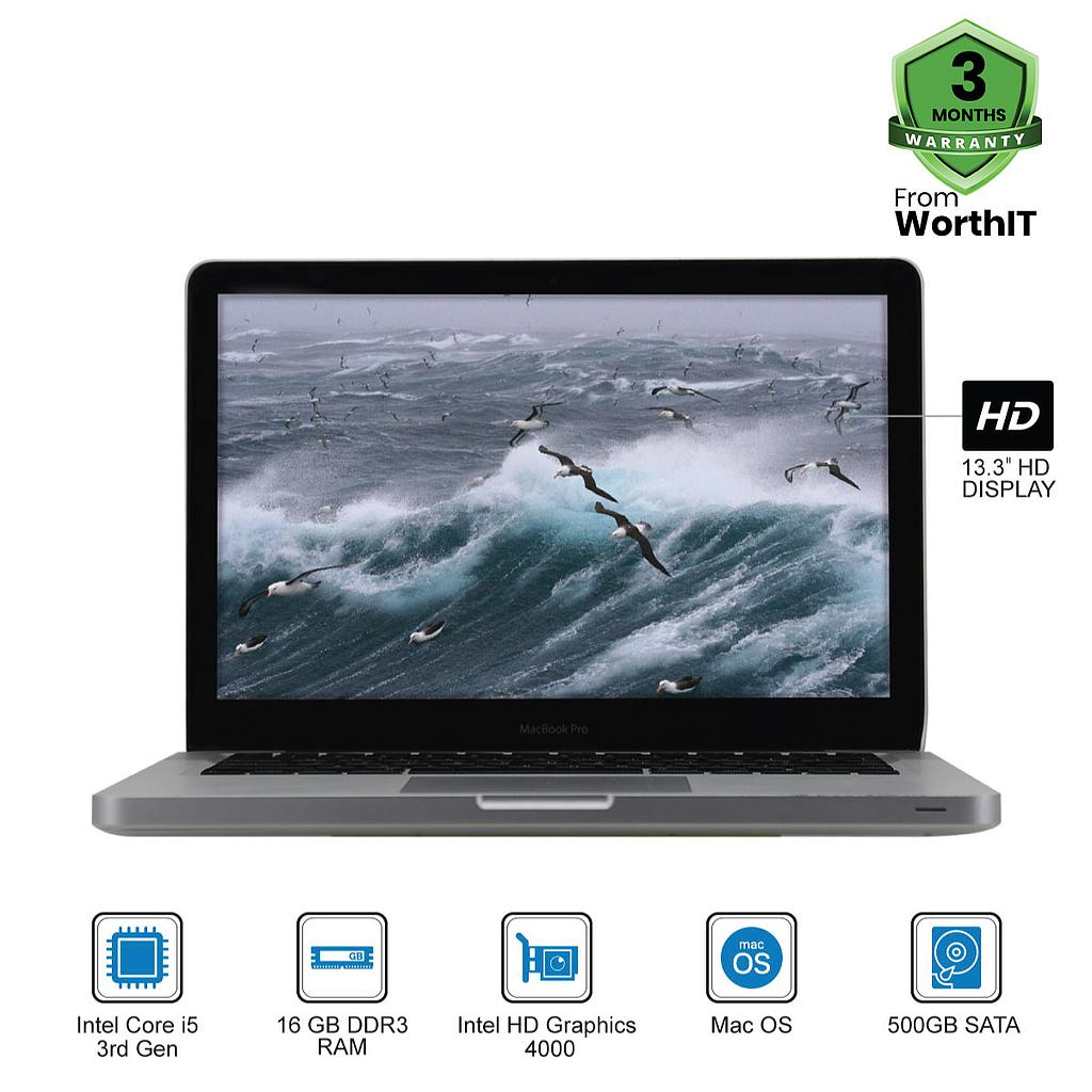 Apple MacBook Pro A1278 Laptop : Intel Core i5-3rd Gen|16GB|500GB|13.3"HD|MacOS