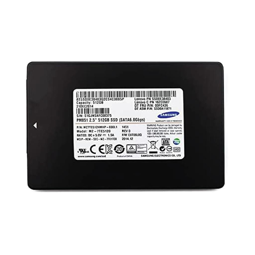 Samsung PM851 512GB 2.5" SATA Internal SSD Laptop Hard Disk