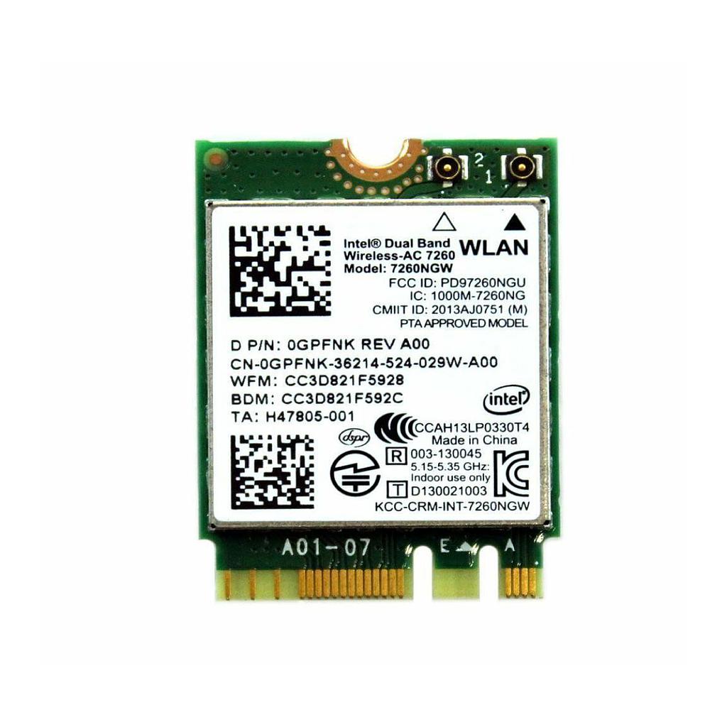 Intel 7260 NGW Dual Band WLAN WiFi Card