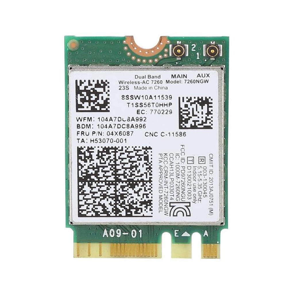 Intel Wireless-AC 7260 Dual Band WLAN WiFi BT 4.0 Card