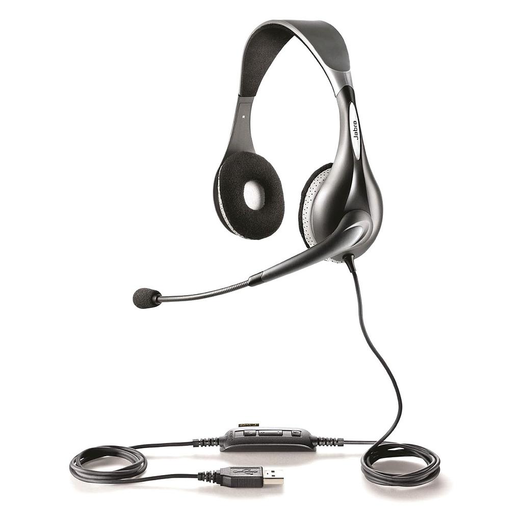 Jabra UC Voice 150 Duo Corded Over The Head Headset With Mic